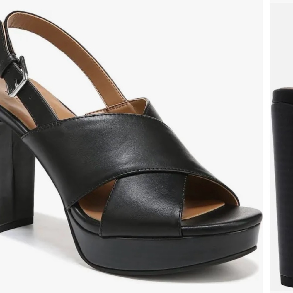 Naturalizer Black Platform Slingback Sandals NWOT 12